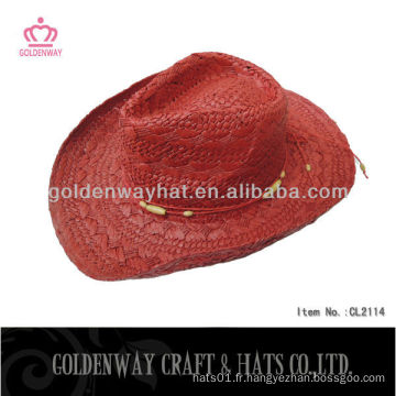 Chapeau de cowboy à paille rouge chapeau de papa cool chapeaux de cowboy chapeau mexicain